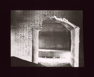 Gravkammer, pyramide af Unas, Sakkara, 5. dynasti (lanternerutsjebane) af American Photographer